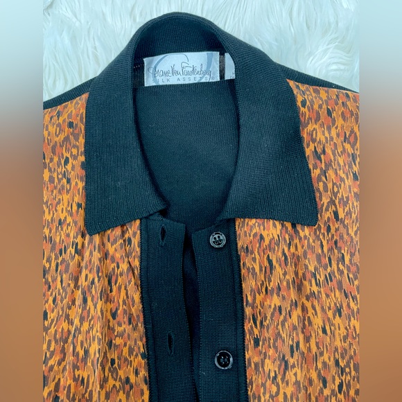 DVF Silk/Cotton Animal Print Sweater & Cami Set (S) - Picture 11 of 12